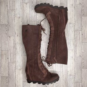 SOREL Women's Joan of Arctic Wedge II Tall Boot size 8 CATTAIL MAROON BORDEAUX